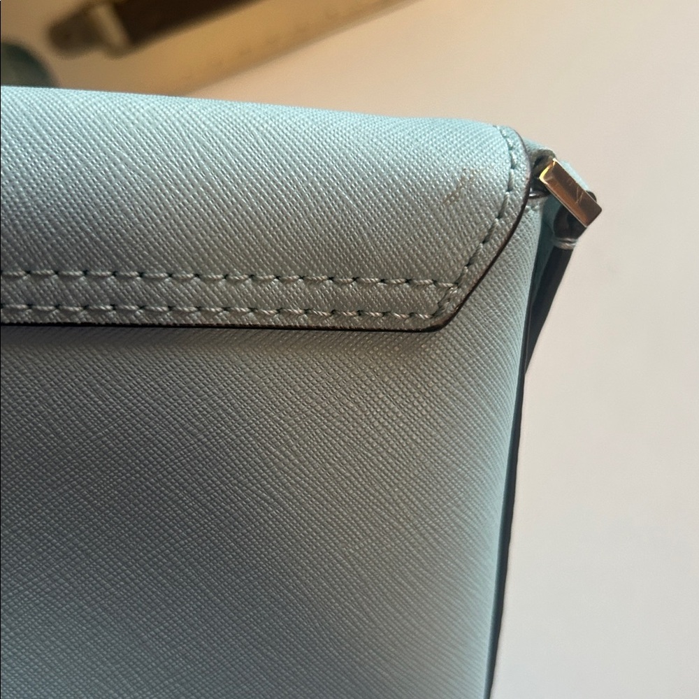 Kate Spade Newbury Lane turnlock crossbody Hydrangea blue saffiano leather chic - Picture 10 of 11